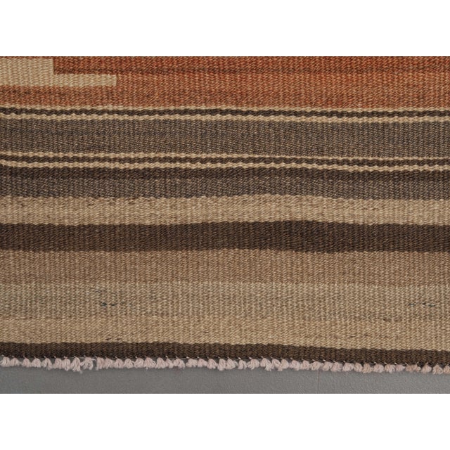 1970s Vintage Handmade Wool Cotton Terracotta Runner Rug For Sale - Image 11 of 11