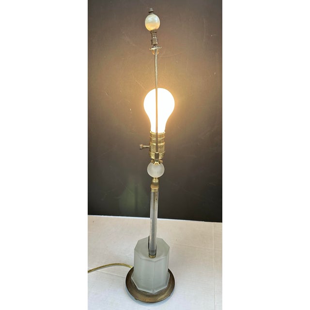 Vintage Neoclassical Glass Rod Table Lamp For Sale - Image 9 of 10