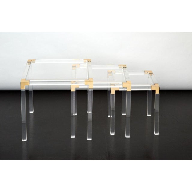 Vintage French Acrylic Nesting Tables, 1980s, Set of 3 For Sale - Image 4 of 8