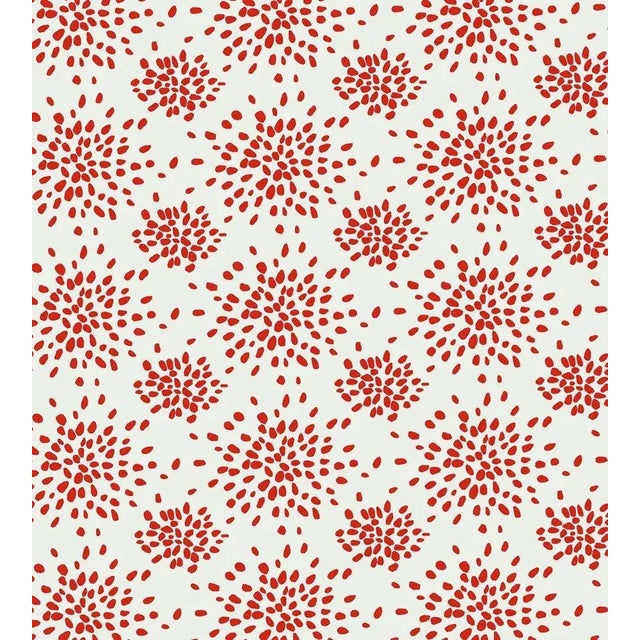 Sample - Hinson for The House of Scalamandré Fireworks Wallcovering, Red on White For Sale
