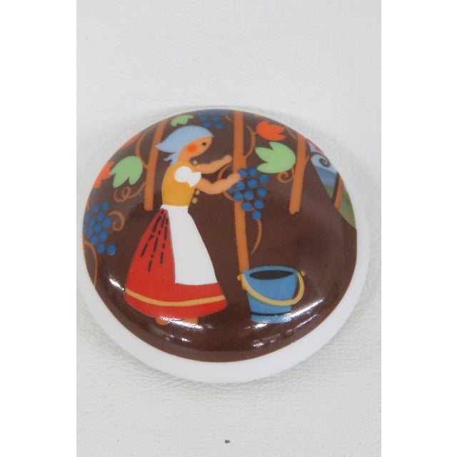 Folk Art Reutter Porzellan W Germany Lidded Trinket Jewelry Box Furstenhofer Grapes 4766b For Sale - Image 3 of 13