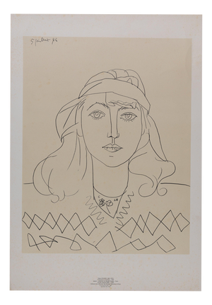 Pablo Picasso, Françoise with the Headband, Lithograph