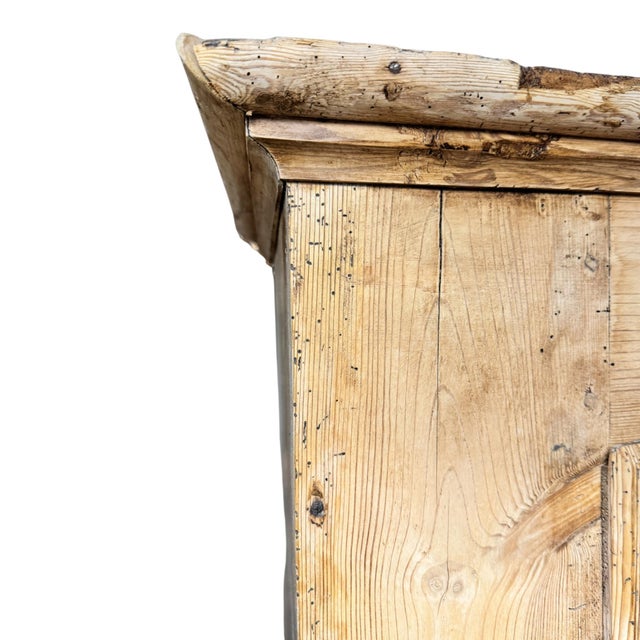 Victorian Pine Two-Door Wardrobe with Drawer, 1870 For Sale - Image 6 of 7