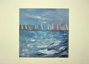Martine Goeyens, La Regata, 21st Century, Original Digigraph Print