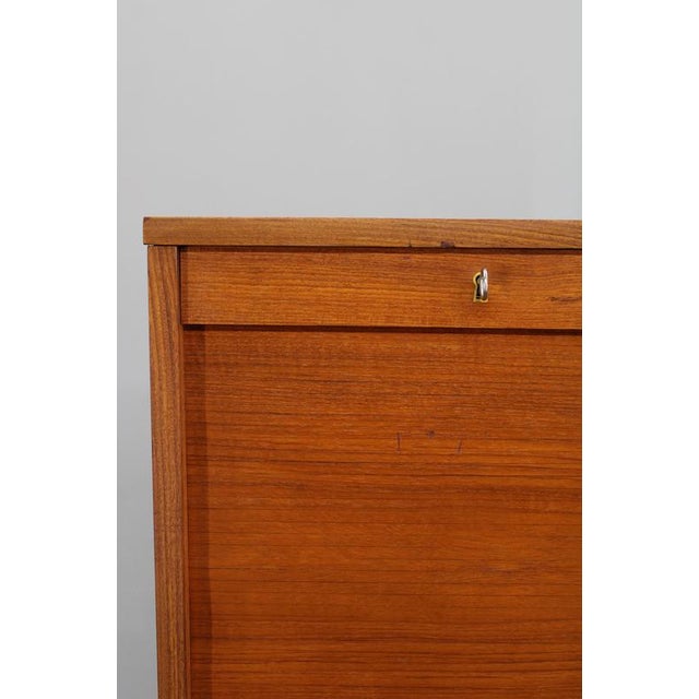 Mid-Century Tambour Office Cabinet, Denmark, 1960s For Sale - Image 11 of 16