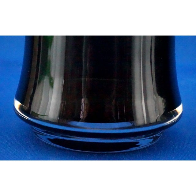Vintage Vase in Black Smoked Glass from the Gral Crystal Manufactory, Germany, 1950s For Sale - Image 18 of 18