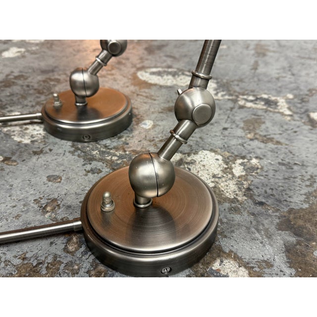 Gray Restoration Hardware Academy Task Swing-Arm Sconces, Pair For Sale - Image 8 of 12
