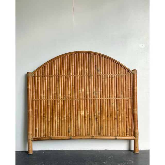 Vintage Boho Split Bamboo King Headboard For Sale - Image 11 of 12