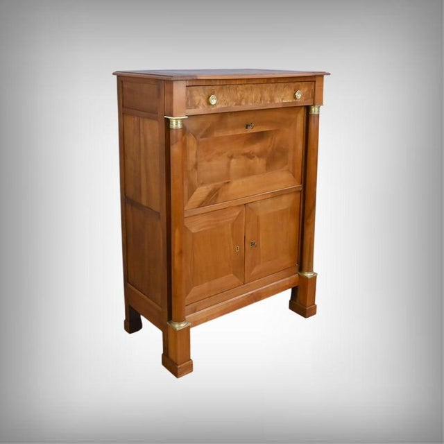 Traditional Mid-19th Century Empire Cherrywood Secretary For Sale - Image 3 of 18