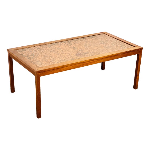 Scandinavian Coffee Table in Teak and Copper, 1960s For Sale