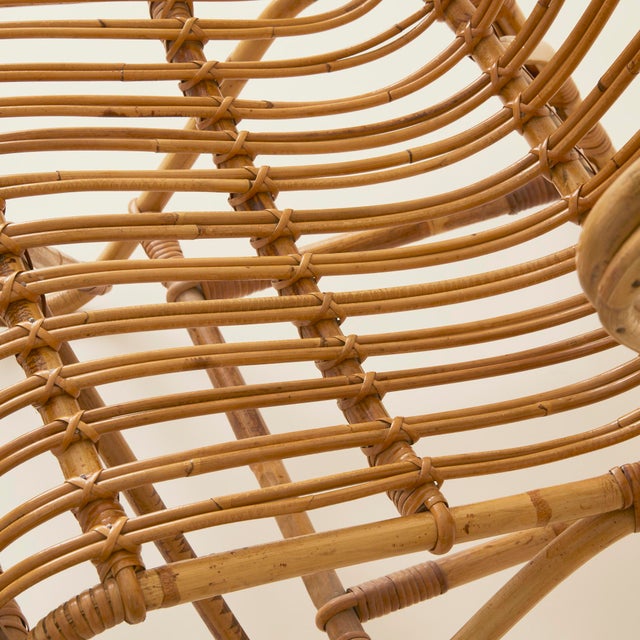 Viggo Boesen Danish Rattan “Fox Chairs”, a Pair, Mid Century, 1960's For Sale - Image 11 of 12