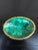 Late 20th Century Vintage Malachite Brass Rimmed Bowl For Sale - Image 5 of 9