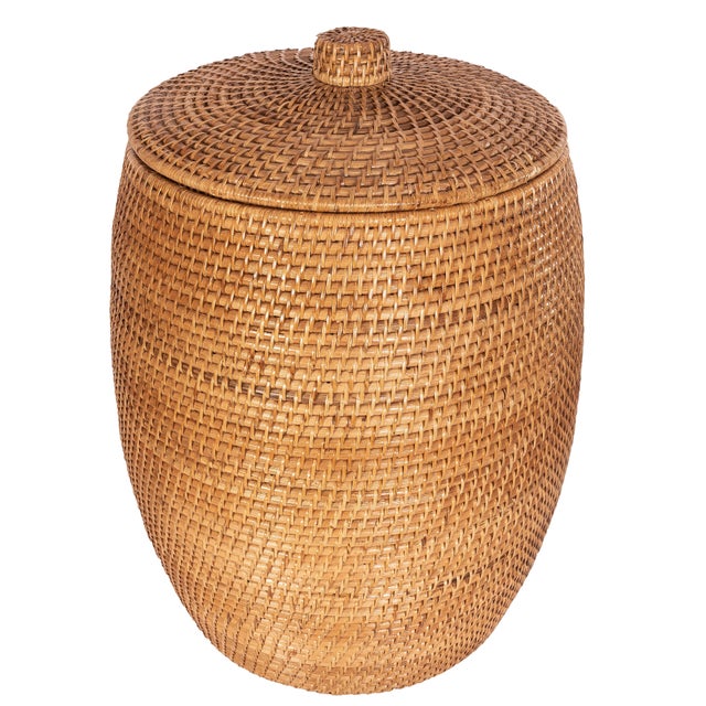 Artifacts Saboga Home Beehive Laundry Hamper with Liner in Honey Brown For Sale - Image 4 of 6