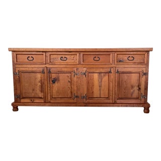 Vintage Handcrafted Rustic Buffet Sideboard For Sale