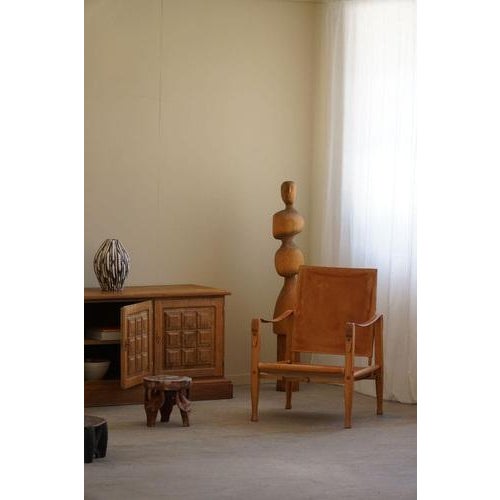 Kaare Klint Set of Safari Chairs in Ash & Leather from Rud. Rasmussen attributed to Kaare Klint, 1960s For Sale - Image 4 of 18