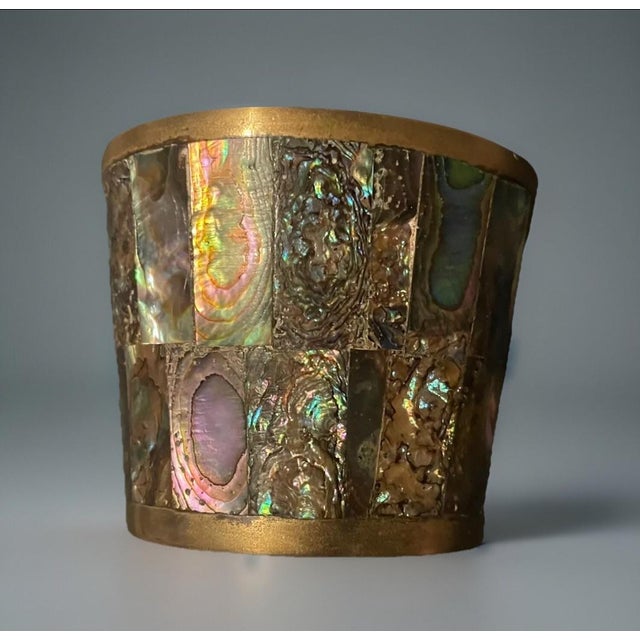 Silver Taxco Abalone Paneled 975 Silver Cup, Mexico, Silversmith Marked Joco For Sale - Image 4 of 8
