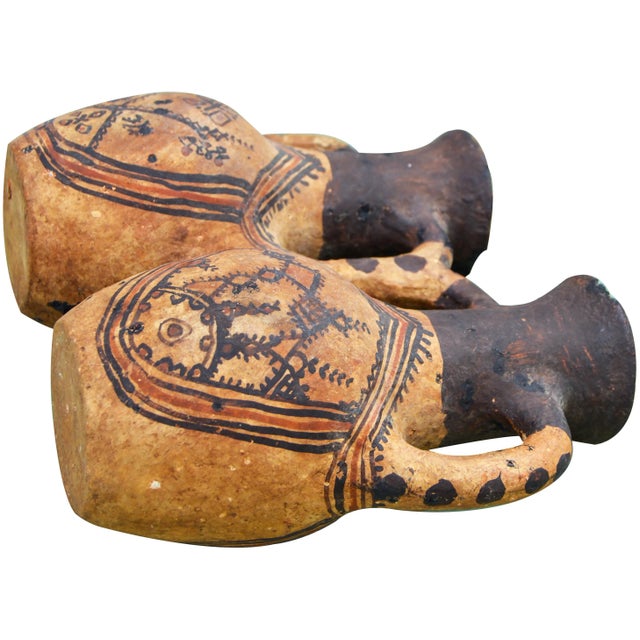 Ceramic Early 20th Century Moroccan Berber Water Vessel W/ Handles For Sale - Image 7 of 8