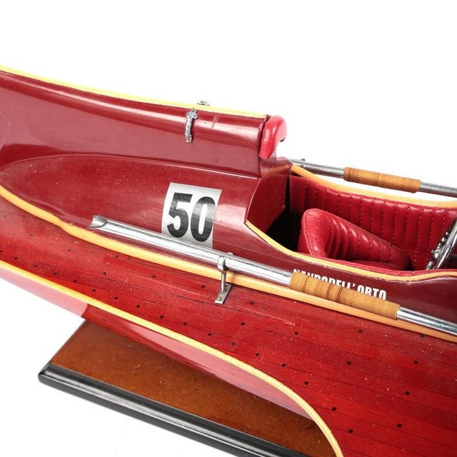 Red Nando Dell'Orto Ferrari Hydroplane Racing Boat Model For Sale - Image 8 of 10