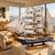 1970s Astonishing handmade "Circa Victoria 1828" Model Ship. Made in England. Featuring a painted navy and white hull,...