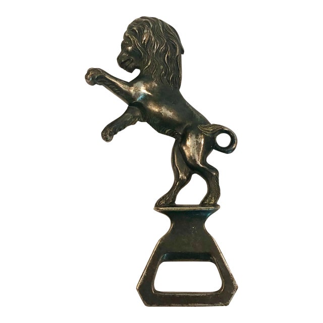 1950s Italian Lion Brass Bottle Opener For Sale