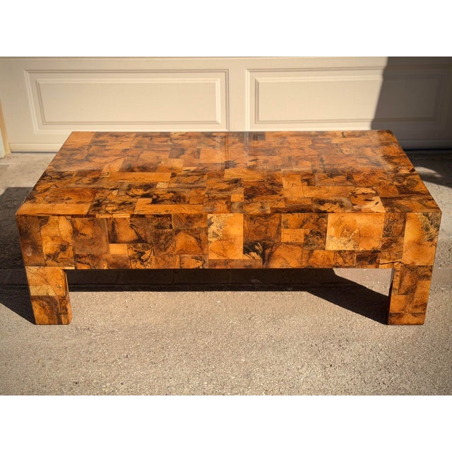 Wood Dramatic Thick Sculptural Made Goods “Giulio” Tamarind Patchwork Burl Coffee Table Statement Piece For Sale - Image 7 of 12