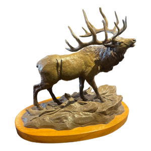 1980s Elk in Bronze by Clark Bronson Entitled “Wapiti” Numbered & Signed Oriignal