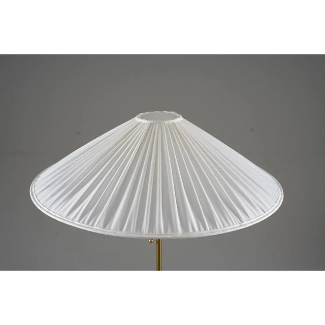 Scandinavian Midcentury Floor Lamp in Brass and Wood attributed to Falkenbergs, Sweden, 1960s For Sale - Image 4 of 9