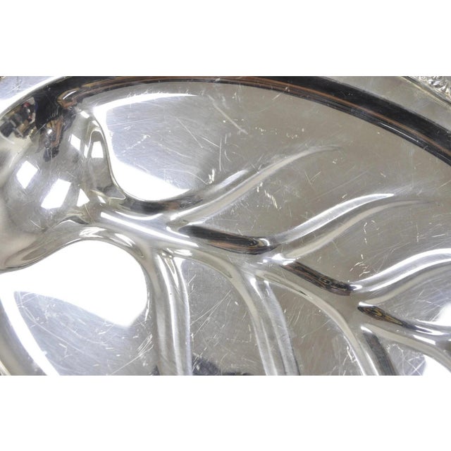 Silver Vintage Baroque by Wallace 259 Silver Plated Meat Cutlery Serving Platter Tray For Sale - Image 8 of 11