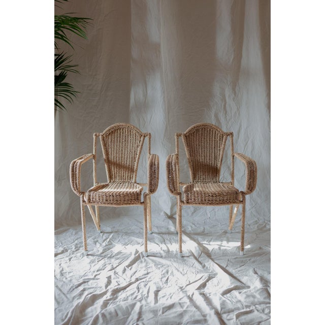 Coffee Table and Chairs in Rope, 1970s, Set of 3 For Sale - Image 11 of 16