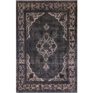 1990s Vintage Distressed Ivory & Blue Wool Rug- 8'2 X 11'8 For Sale