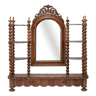 Dressing Table with Shelves and Tilting Mirror For Sale