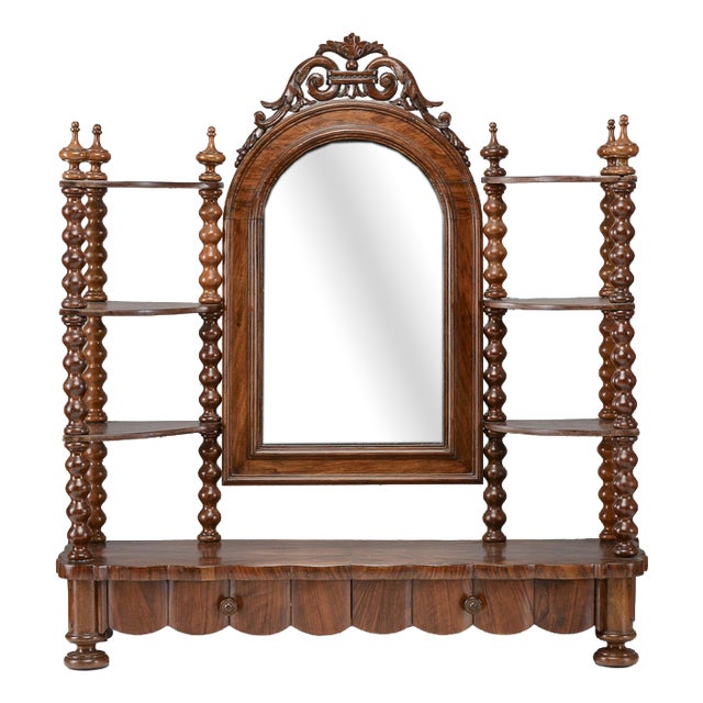 Dressing Table with Shelves and Tilting Mirror For Sale