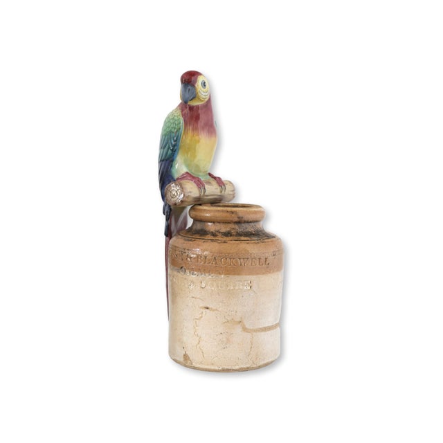 Traditional Faience Parrot Candle / Planter Decor Set For Sale - Image 3 of 7