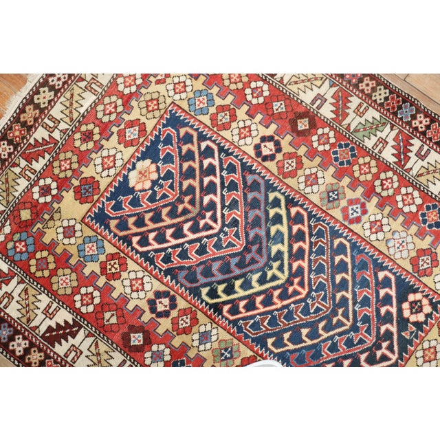 Textile Early 20th Century Decorative Zabihi Collection Whimsical Caucasian Shirvan Rug For Sale - Image 7 of 8