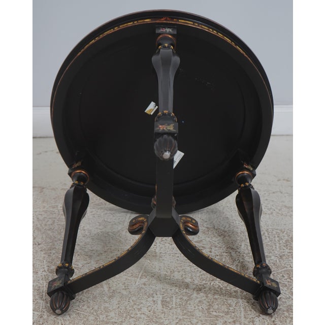 Maitland Smith Round Paint Decorated Chinoiserie Table For Sale - Image 14 of 16