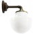 Metal Vintage Industrial White Opaline Glass, Brass, and Cast Iron Sconce For Sale - Image 7 of 9