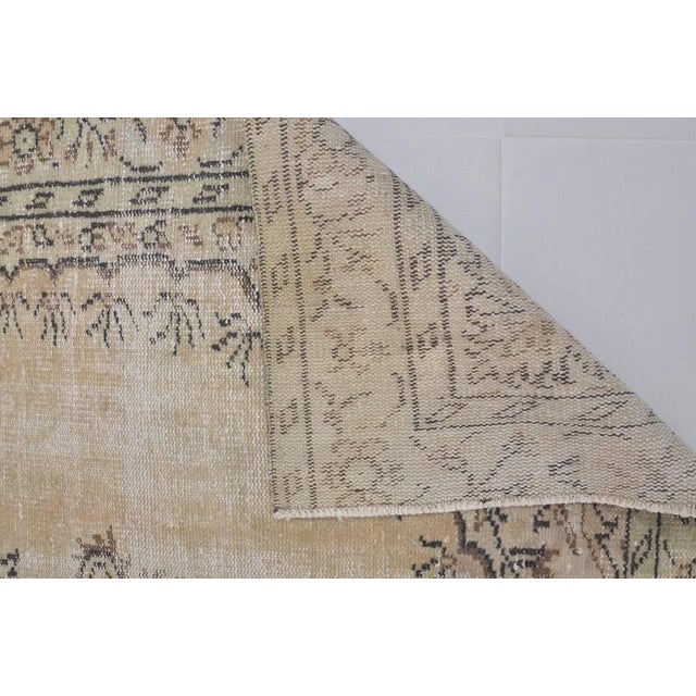 Vintage Handwoven Oushak With Floral Medallion For Sale - Image 9 of 10