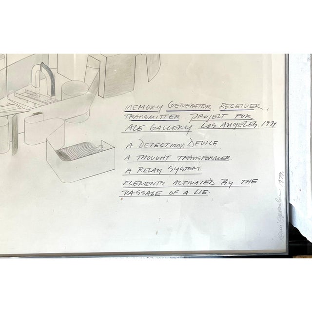 Dennis Oppenheim, Dennis Oppenheim Large Abstract Conceptual Sculpture Drawing for Ace Gallery LA, 1979 For Sale - Image 12 of 17
