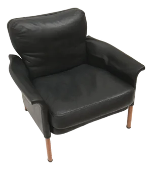 Danish Chair in Black Leather by Hans Olsen, 1960s