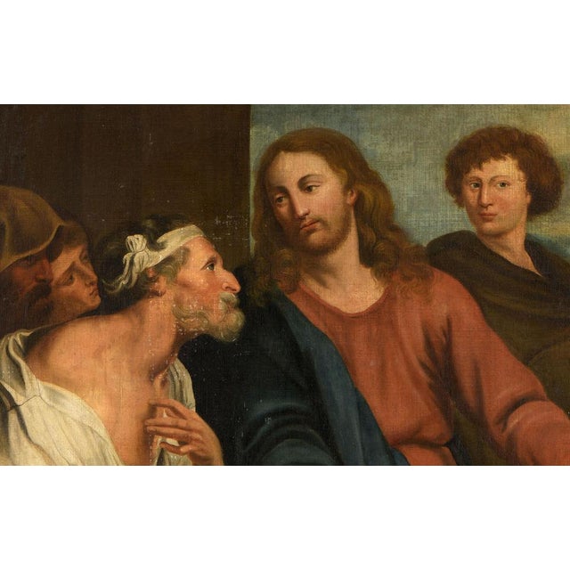 Italian School 17th century "Christ in the Temple" Oil/canvas/double, 106 x 118 cm. good condition This piece is...