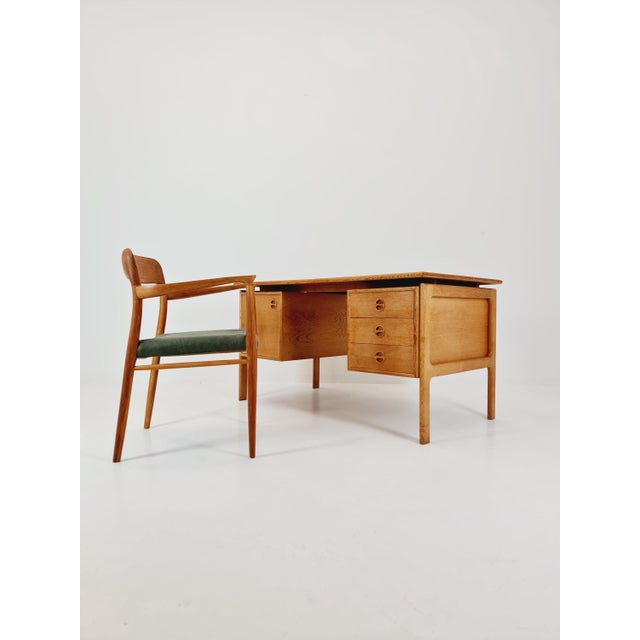 Vintage Danish Desk in Oak by Arne Vodder for GV Møbler, Denmark, 1960s For Sale - Image 14 of 18
