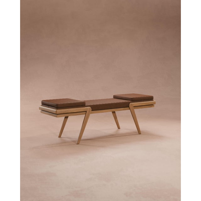 Milton Bench by Wood Tailors Club For Sale - Image 4 of 13