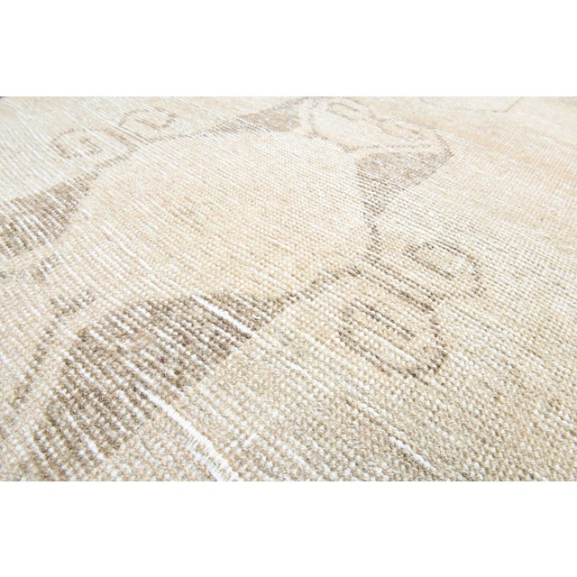 Persian 1970s Vintage Turkish Handmade Wool Cotton Beige Runner Rug For Sale - Image 3 of 11