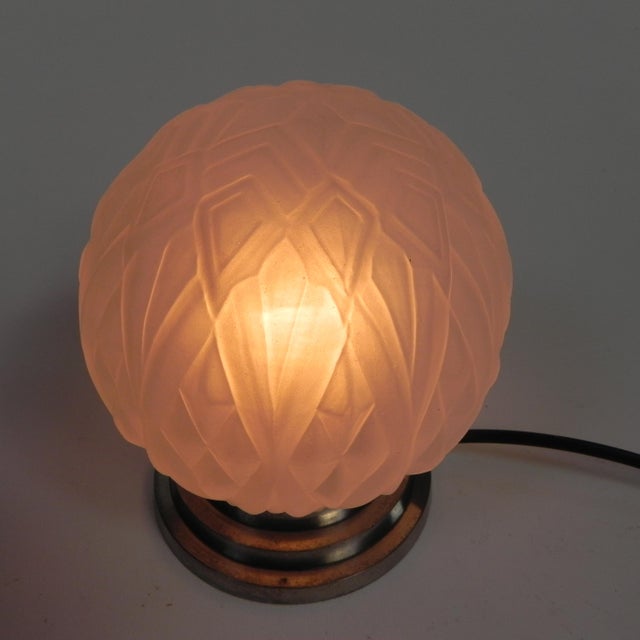 Art Deco Ceiling Lamp with Matt Glass Shade, 1930s For Sale - Image 3 of 11
