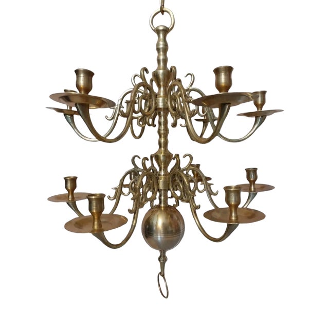 17th Century Chandelier with 12 Arms Rembrandt Van Rijn, 1650s For Sale