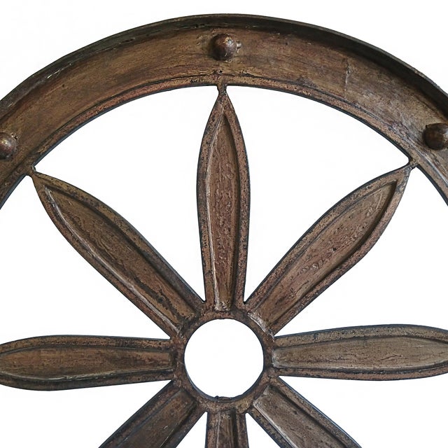 Wrought Iron Wagon Wheel Sculpture on Stand, Indonesia, 19th Century For Sale - Image 12 of 17