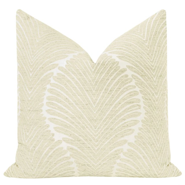 Pair of beautiful custom-made musgrove chenille pillows in cashmere. Meticulously handcrafted with serged interior seams,...