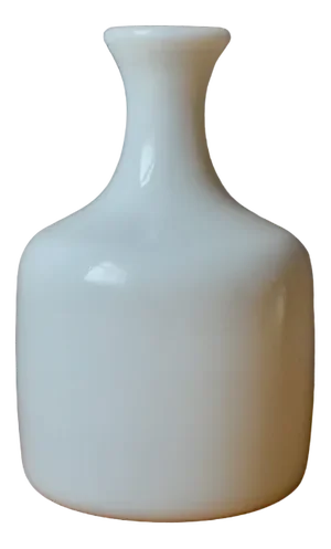 White Glass Vase, 1950s