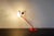 Snoded lacquered metal desk lamp, glass lampshade. Italian production 80s European Plug (up to 250V).The wiring of this...