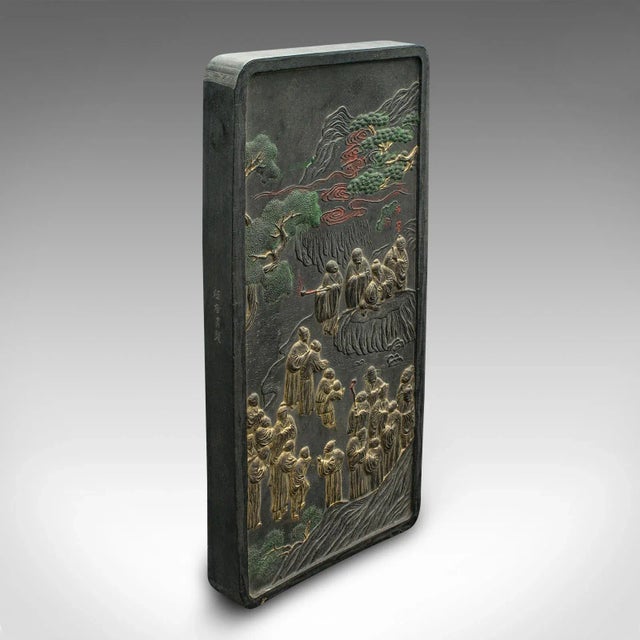 Stone 1900's Large Antique Chinese Calligraphic Ink Block For Sale - Image 7 of 10